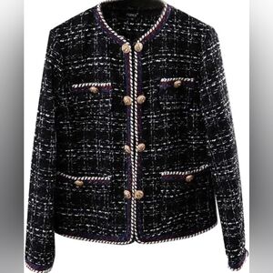 Hancy Black Tweed Jacket - 3XL